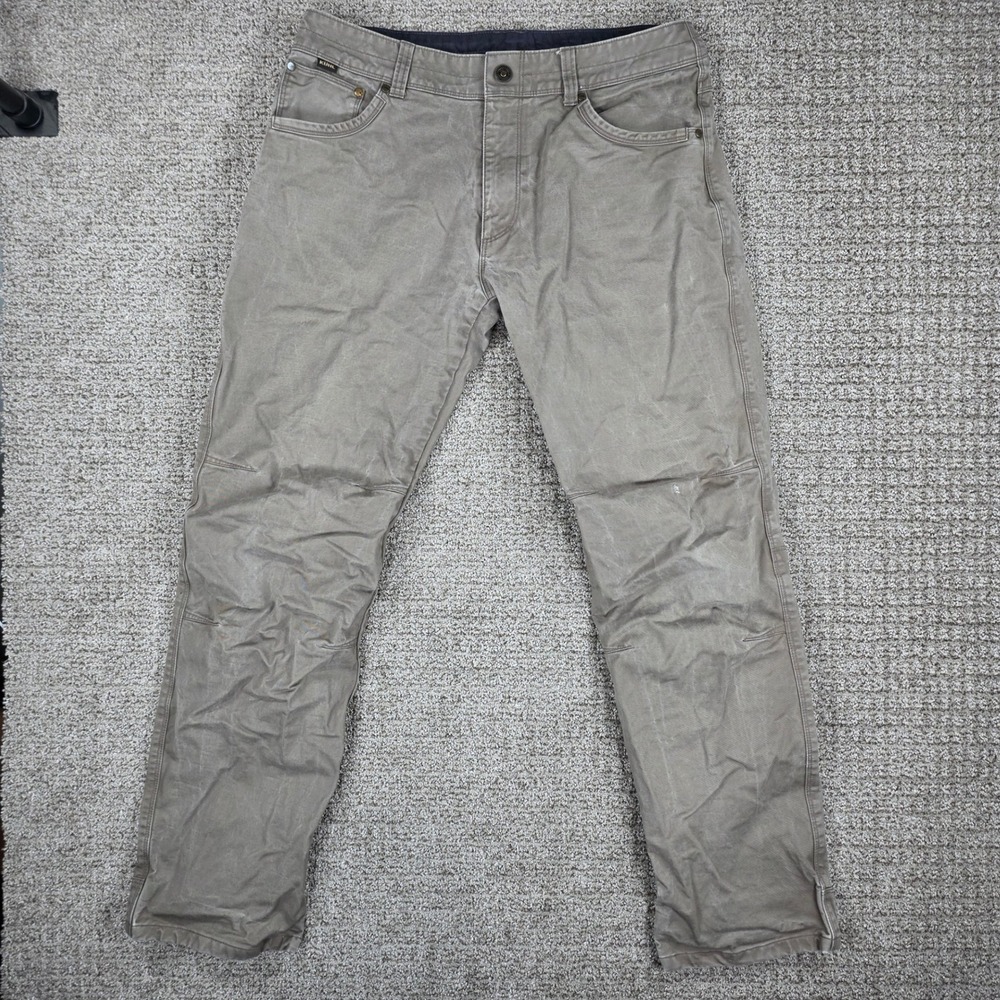Kuhl Rydr Mens 34x32 Khaki Brown Cotton‎ Twill Articulated Knee Outdoor Pants